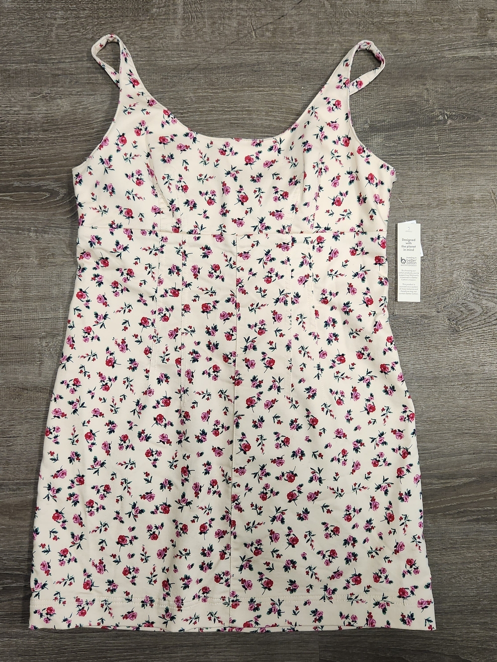 No Boundaries Scoop Ditsy Floral Mini Dress Size Large (12-14) Adjustable Strap